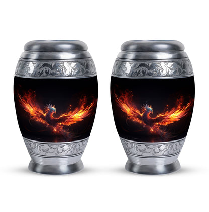 Blue Phoenix Custom Urn in Classic Design for Ashes.
