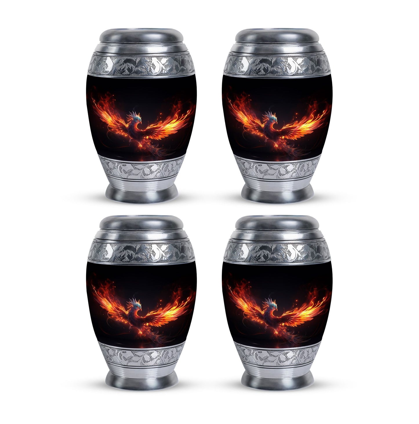 Blue Phoenix Custom Urn in Classic Design for Ashes.