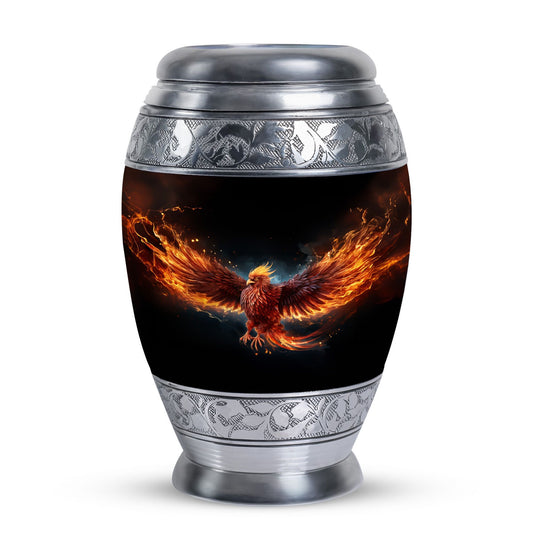 Red Phoenix Urn, Unique Classic Aluminium urn for ashes