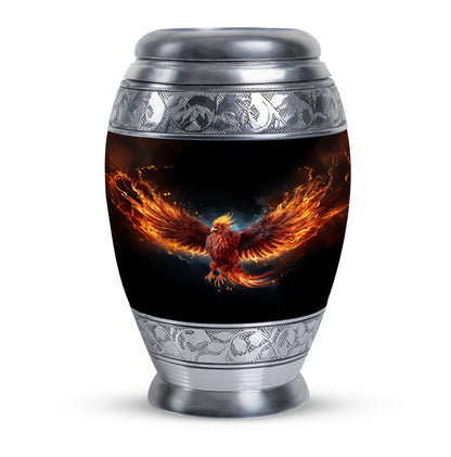 Red Phoenix Urn, Unique Classic Aluminium urn for ashes