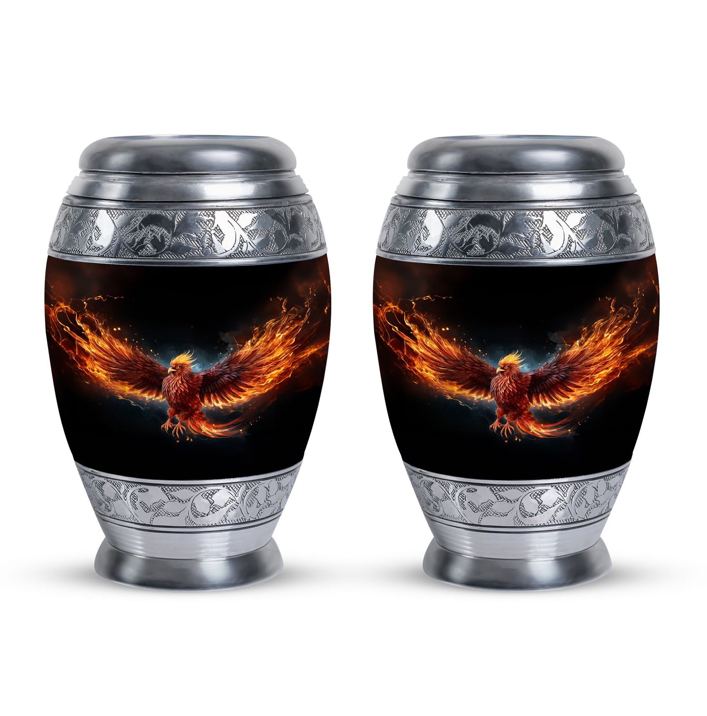 Red Phoenix Urn, Unique Classic Aluminium urn for ashes