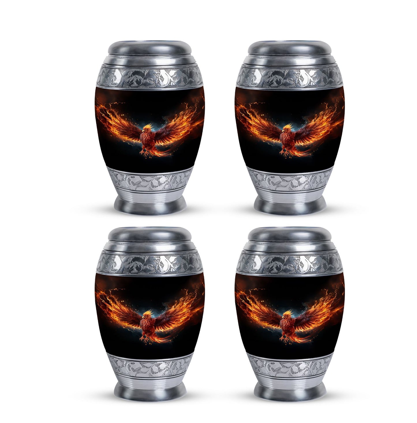 Red Phoenix Urn, Unique Classic Aluminium urn for ashes