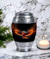 Red Phoenix Urn, Unique Classic Aluminium urn for ashes