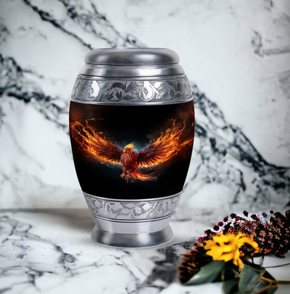 Red Phoenix Urn, Unique Classic Aluminium urn for ashes