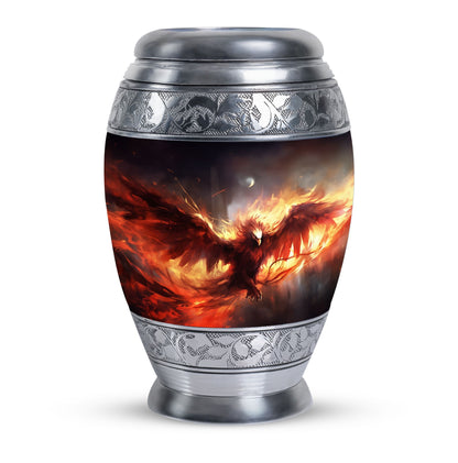 Large classic design Red Phoenix Cremation Urn.