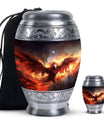 Exquisite Red Phoenix Cremation Urn - Unique Elegant Urns For Ashes