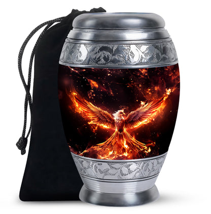 Classic Phoenix Urn - Aluminium Ash Holder for Male and Female