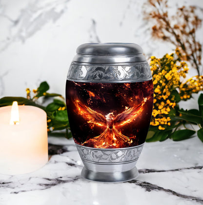 Large White Phoenix Memorial Urn.