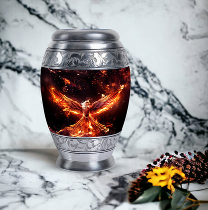 Large White Phoenix Memorial Urn.