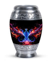 Colorful phoenix 3-inch aluminium cremation urn.