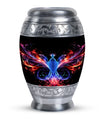 Colorful phoenix 3-inch aluminium cremation urn.