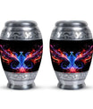 Colorful phoenix 3-inch aluminium cremation urn.