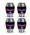 Colorful phoenix 3-inch aluminium cremation urn.