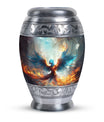 Blue Phoenix Urn, classic adult cremation urn for ashes.