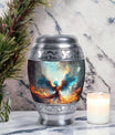 Blue Phoenix Urn, classic adult cremation urn for ashes.