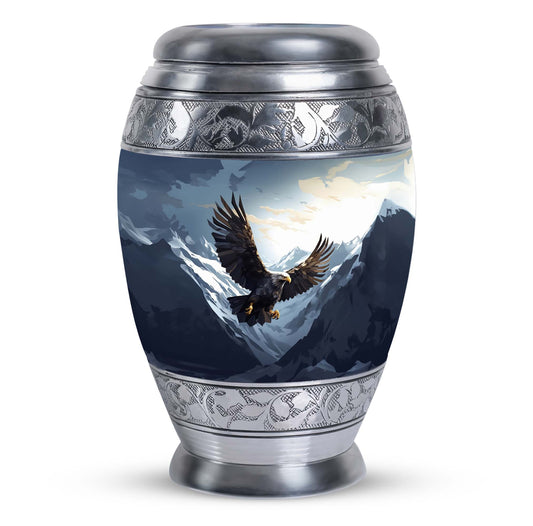 Classic Flying Eagle Urn for Adult Ashes, with velvet pouch