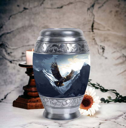 Classic Flying Eagle Urn for Adult Ashes, with velvet pouch