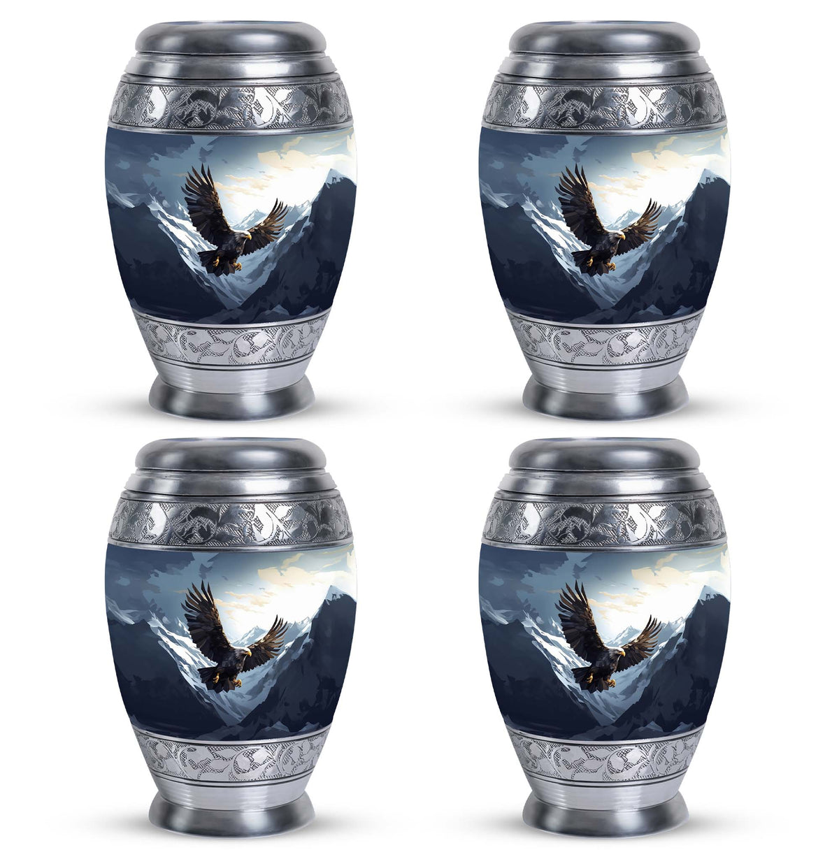 Classic Flying Eagle Urn for Adult Ashes, with velvet pouch