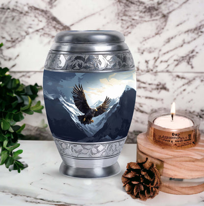 Classic Flying Eagle Urn for Adult Ashes, with velvet pouch