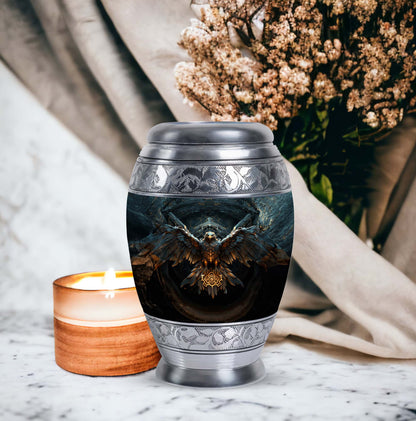 Aluminium Eagle Guarding Urn for people.