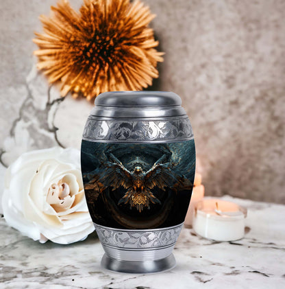 Aluminium Eagle Guarding Urn for people.