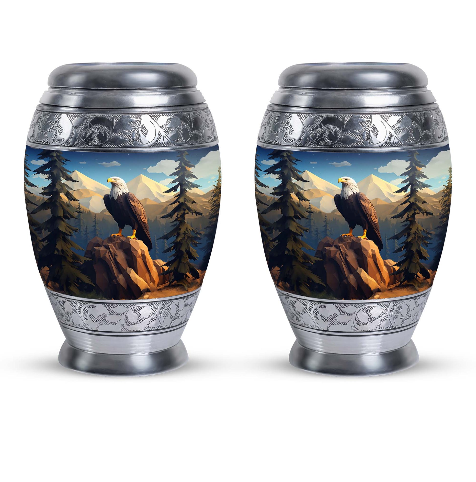 Eagle In Mountain Cremation Urn - Urn For Ashes For Dad