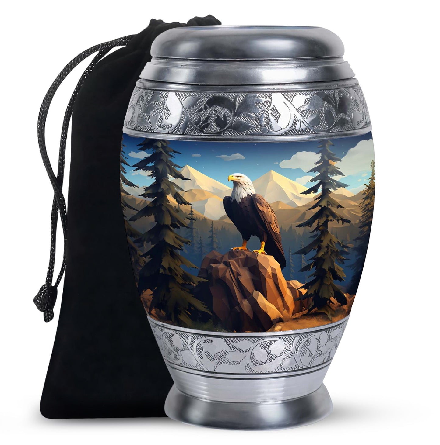 Personalized Eagle Cremation Urn for Dad - 10-inch, 200 cu in - Yatskia