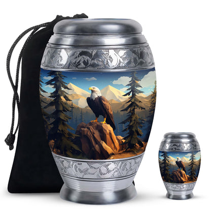 Personalized Eagle Cremation Urn for Dad - 10-inch, 200 cu in - Yatskia