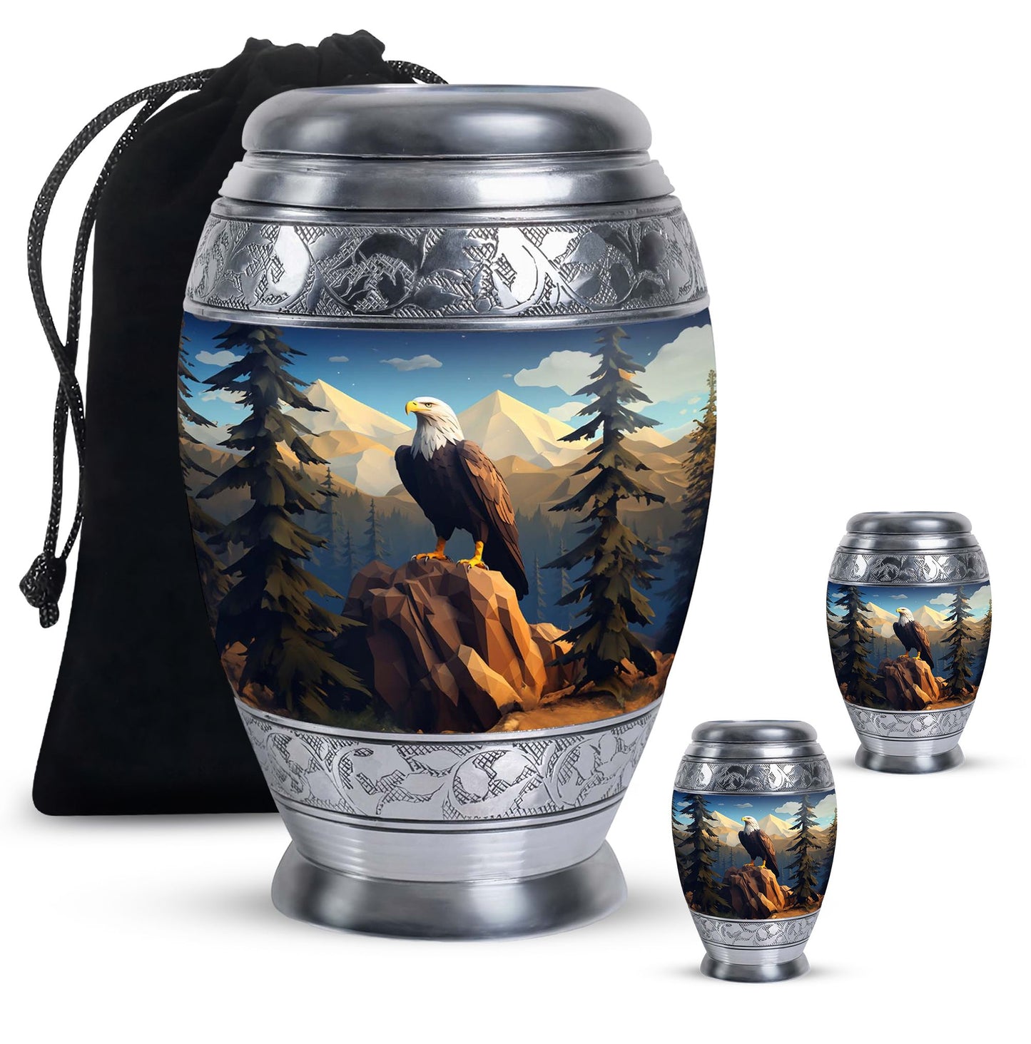 Personalized Eagle Cremation Urn for Dad - 10-inch, 200 cu in - Yatskia