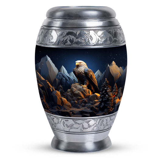 Classic Eagle Memorial Urn made of Aluminium for Human ashes