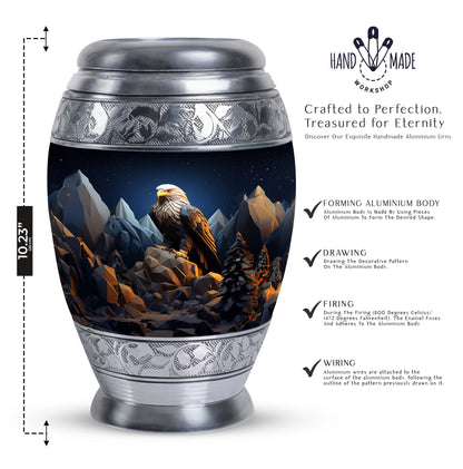 Classic Eagle Memorial Urn made of Aluminium for Human ashes