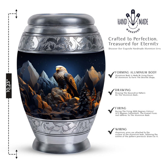 Classic Eagle Memorial Urn made of Aluminium for Human ashes