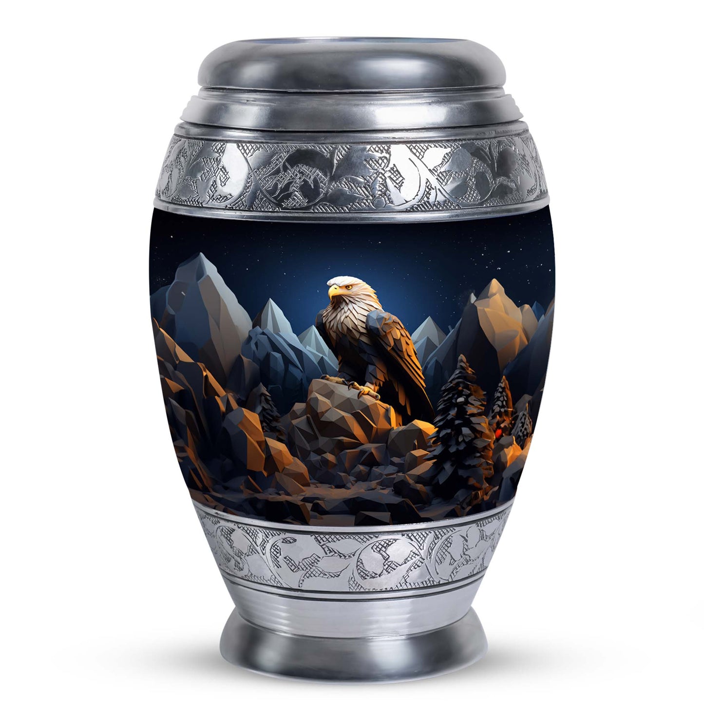 Classic Eagle Memorial Urn made of Aluminium for Human ashes