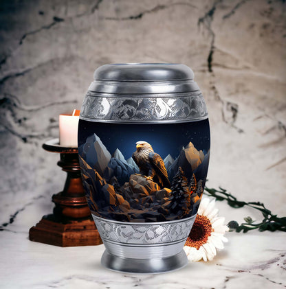 Classic Eagle Memorial Urn made of Aluminium for Human ashes
