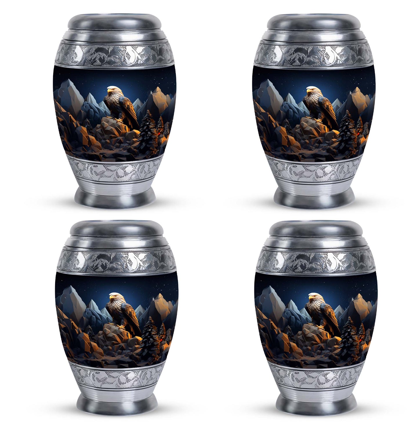 Classic Eagle Memorial Urn made of Aluminium for Human ashes