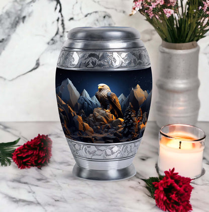 Classic Eagle Memorial Urn made of Aluminium for Human ashes