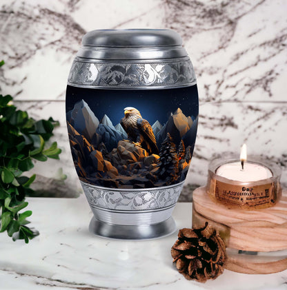 Classic Eagle Memorial Urn made of Aluminium for Human ashes