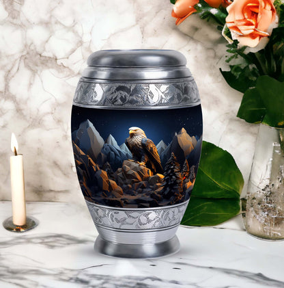 Classic Eagle Memorial Urn made of Aluminium for Human ashes