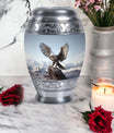 3-inch classic aluminum Eagle Urn for Ashes.
