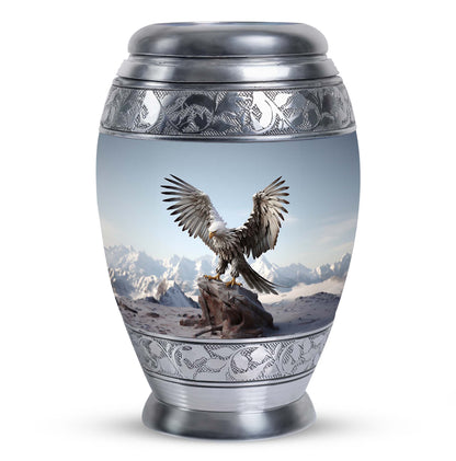 3-inch classic aluminum Eagle Urn for Ashes.