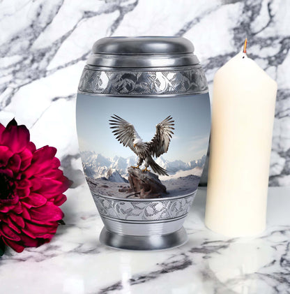 3-inch classic aluminum Eagle Urn for Ashes.