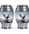 3-inch classic aluminum Eagle Urn for Ashes.