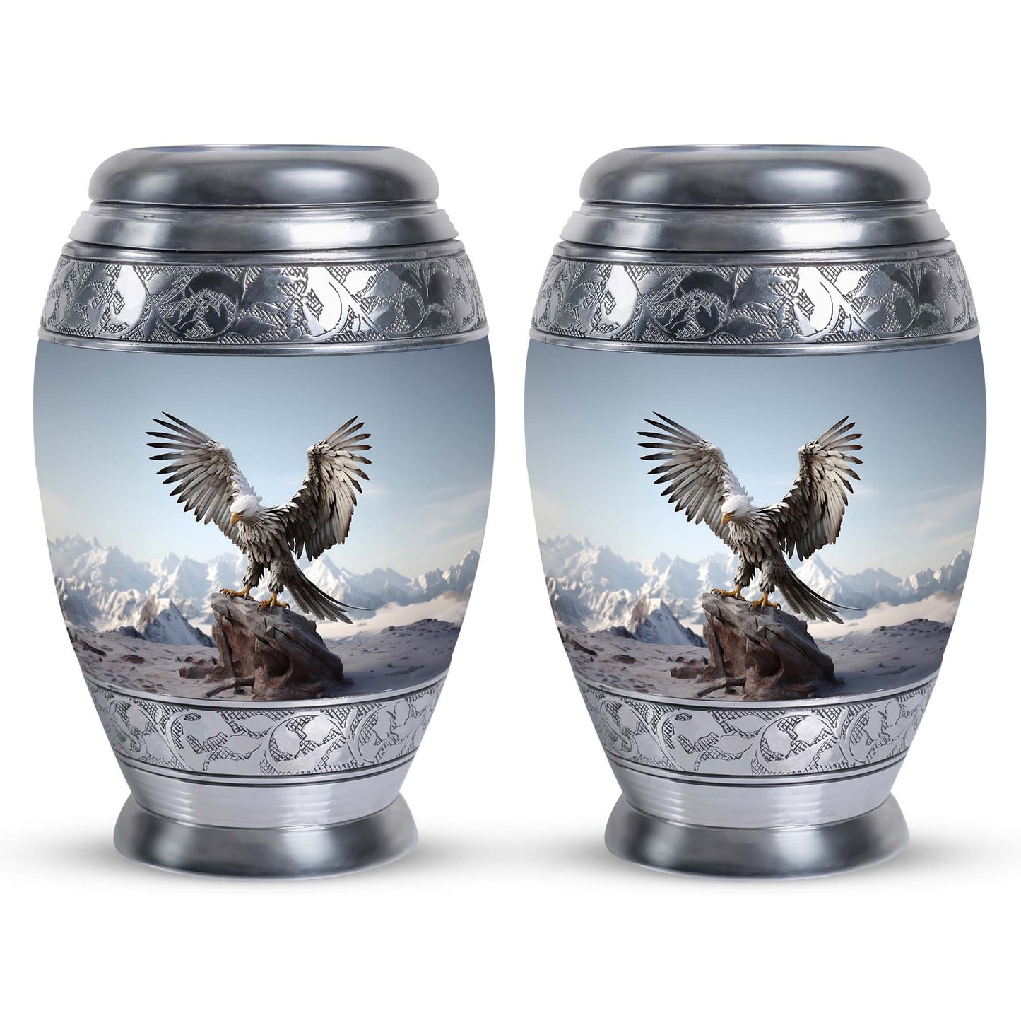 3-inch classic aluminum Eagle Urn for Ashes.
