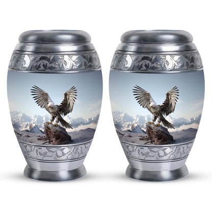 3-inch classic aluminum Eagle Urn for Ashes.