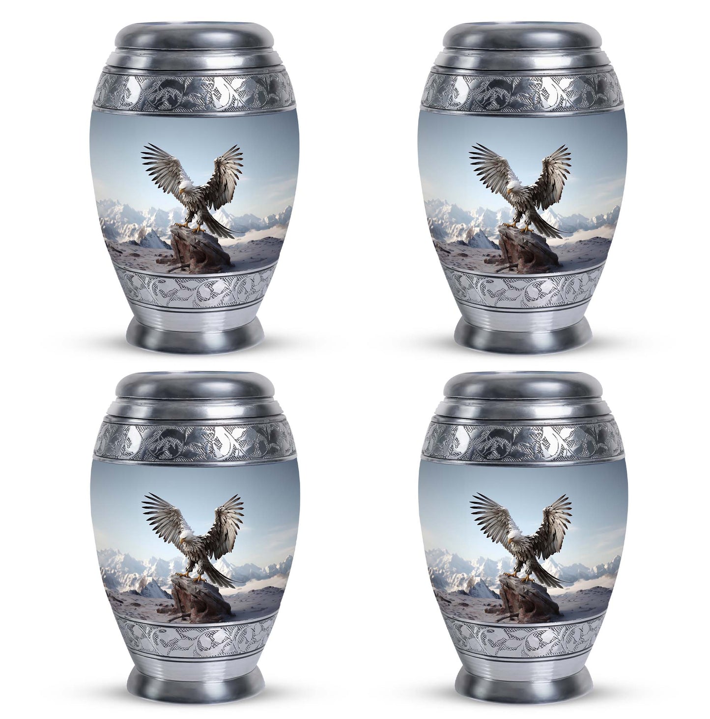 3-inch classic aluminum Eagle Urn for Ashes.