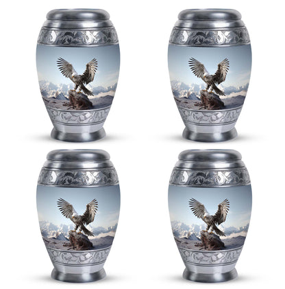 3-inch classic aluminum Eagle Urn for Ashes.