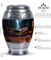 Eagle Memorial Urn, Personalized Aluminium Urn for Burial.