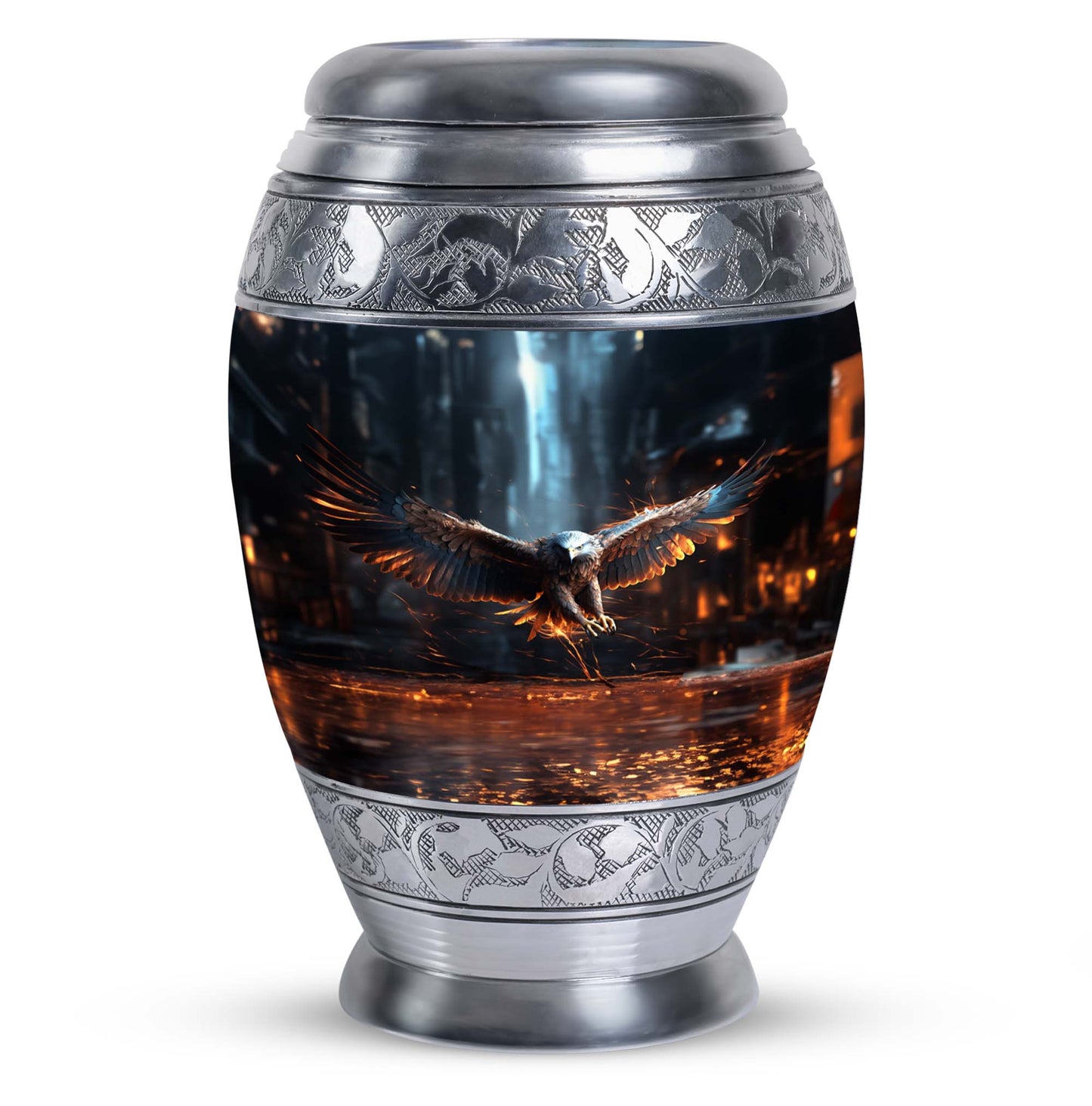 Eagle Memorial Urn, Personalized Aluminium Urn for Burial.