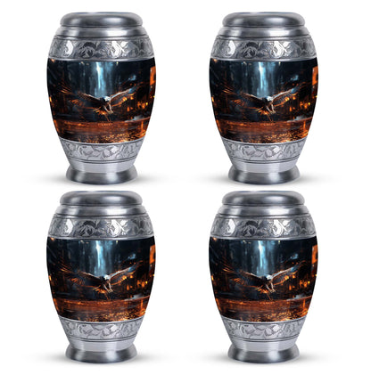 Eagle Memorial Urn, Personalized Aluminium Urn for Burial.