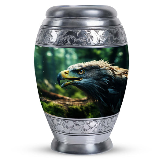 Eagle Memorial Urn in aluminium for ashes.